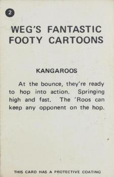1973 Sunicrust Weg's Footy Funnies #2 Kangaroos Back